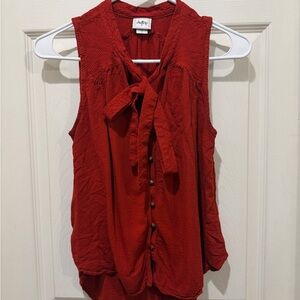 Daytrip Red Tank Top with Tie-Front